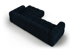 Sofá*Cosmopolitan Design - Sofá modular de canto direito "Sky" 4 lugares em veludo azul real - 272x162x75cm Azul escuro