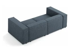Sofá|Cosmopolitan Design - Sofá "Arendal" 3 lugares em tecido chenille azul real - 204x102x70cm Azul escuro
