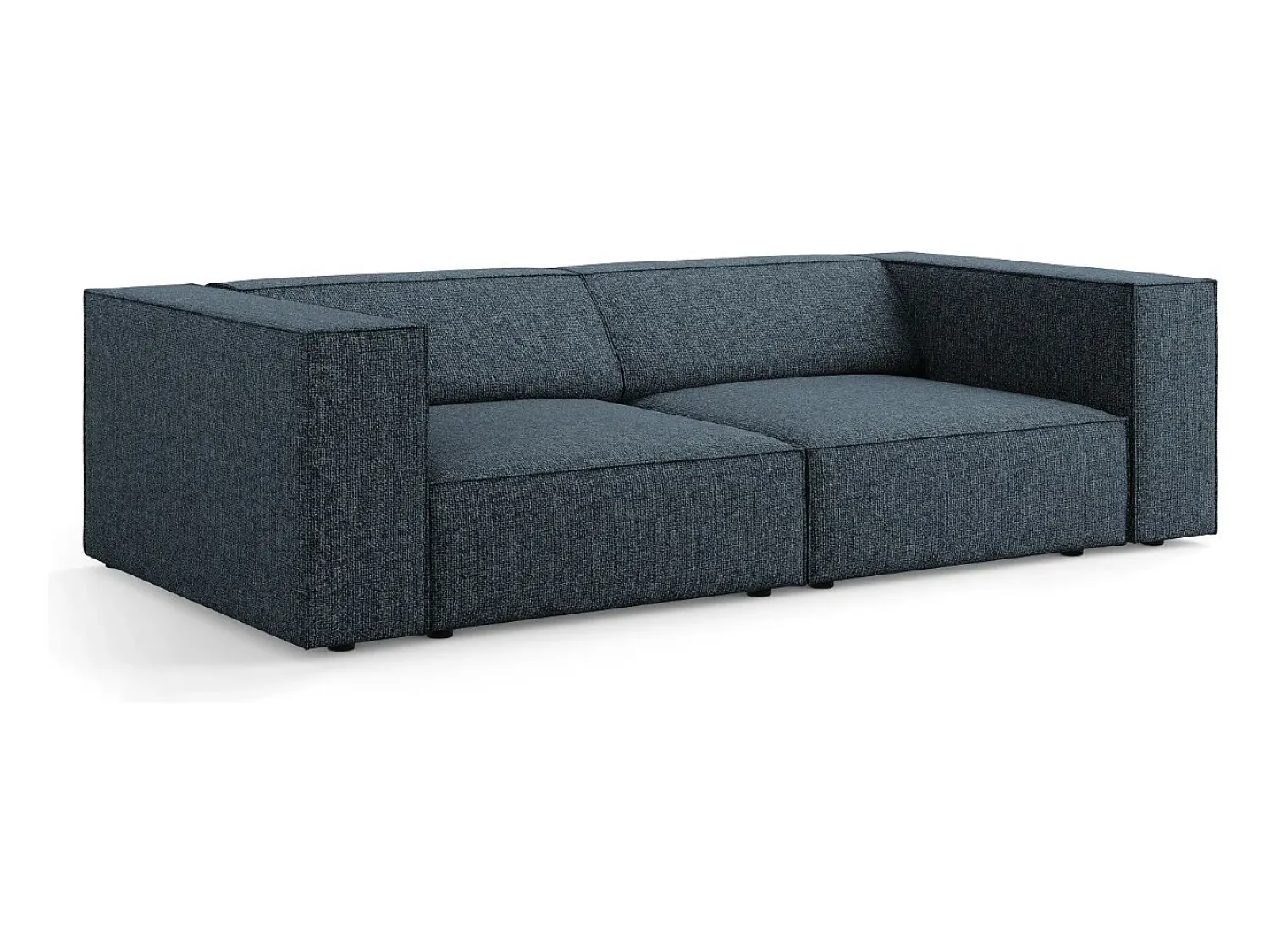 Sofá|Cosmopolitan Design - Sofá "Arendal" 3 lugares em tecido chenille azul real - 204x102x70cm Azul escuro
