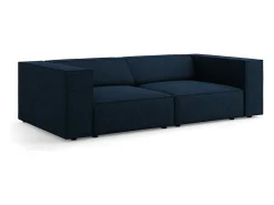 Sofá|Cosmopolitan Design - Sofá "Arendal" 3 lugares em tecido chenille com efeito canelado azul real - 204x102x70cm Azul escuro