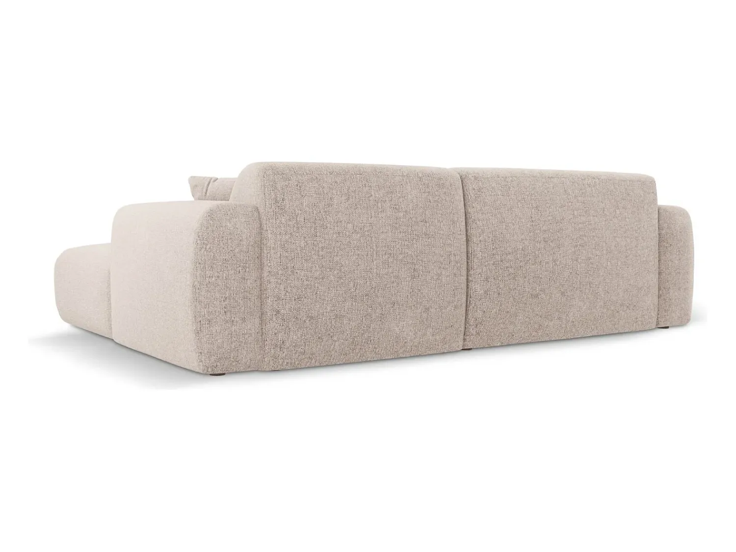 Sofá|Cosmopolitan Design - Sofá de canto esquerdo "Nolio" 4 lugares em tecido chenille - 235x170x72cm Bege