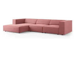 Sale Cosmopolitan Design - Sofá de canto esquerdo "Arendal" 4 lugares em veludo salmão - 284x166x70cm Rosa claro