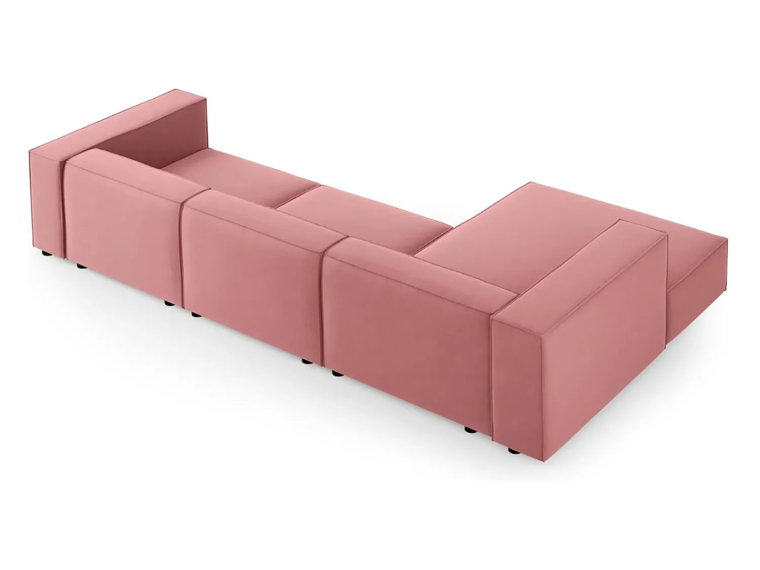 Sale Cosmopolitan Design - Sofá de canto esquerdo "Arendal" 4 lugares em veludo salmão - 284x166x70cm Rosa claro