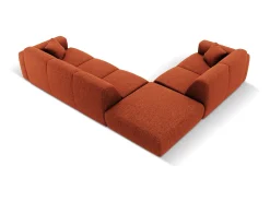 Sofá|Cosmopolitan Design - Sofá de canto esquerdo "Nolio" 4 lugares em tecido chenille - 315x250x72cm Terracota