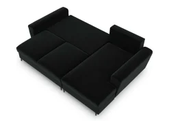Sofá*Cosmopolitan Design - Sofá convertível de canto direito com caixa de arrumação "Kyoto" 4 lugares em veludo - 241x145x88cm Preto