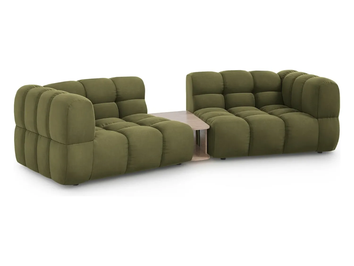 Discount Cosmopolitan Design - Sofá modular "Sky" 2 lugares em veludo - 280x148x75cm Verde claro