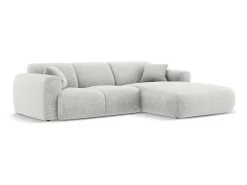 Sofá*Cosmopolitan Design - Sofá de canto direito "Nolio" 4 lugares em tecido chenille cinza claro - 260x170x72cm Cinzento claro