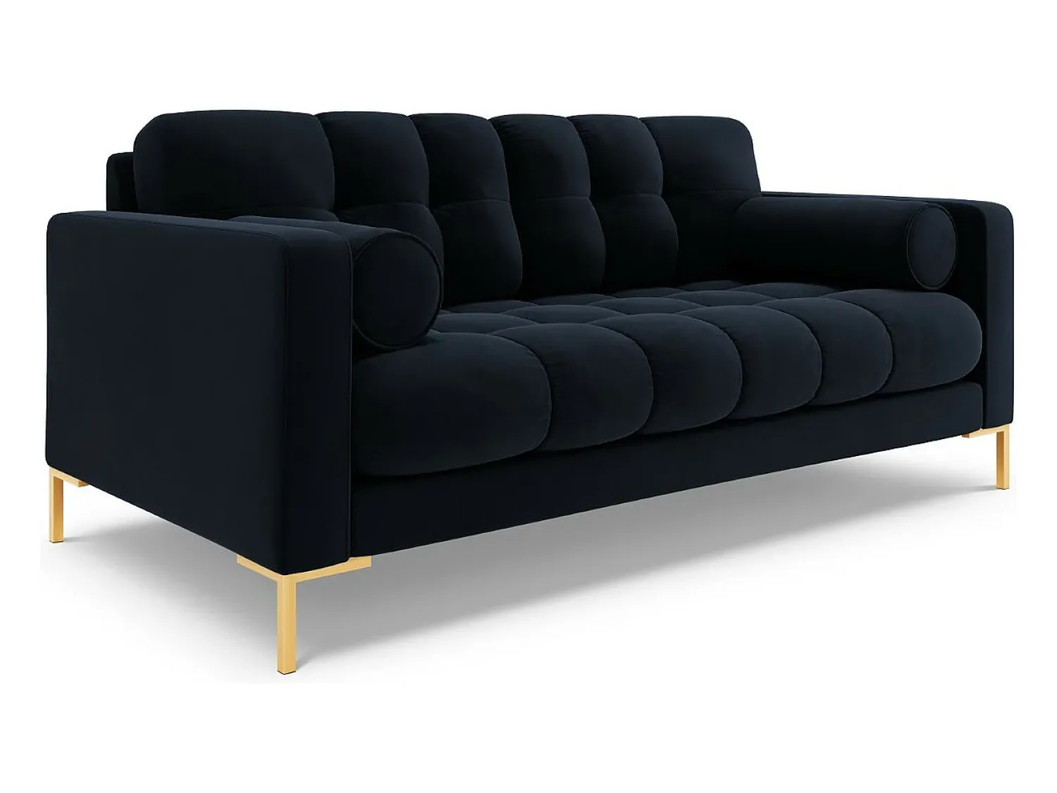 Sofá*Cosmopolitan Design - Sofá "Bali" 2 lugares em veludo - 152x92x75cm Azul escuro