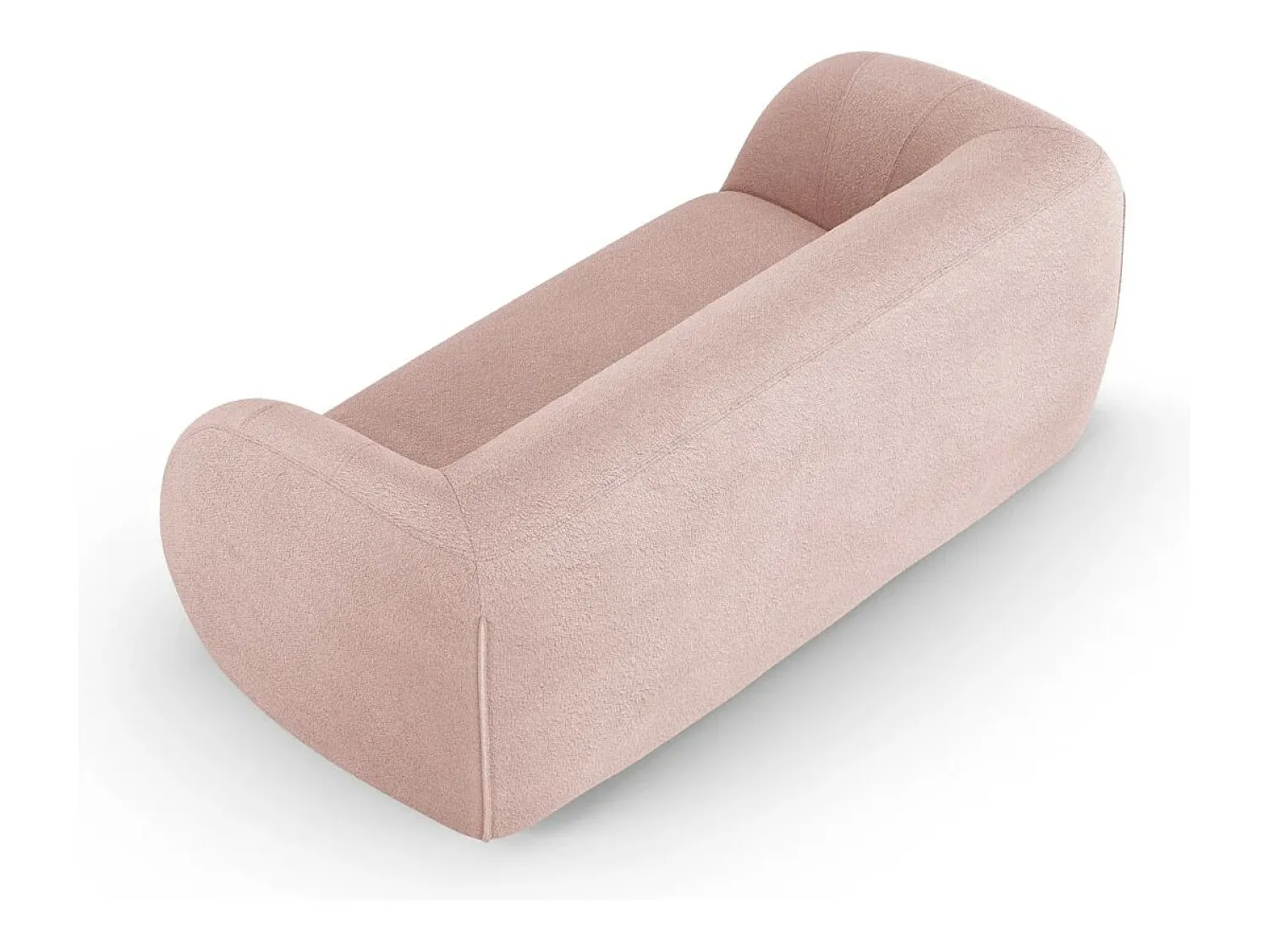 Sofá*Cosmopolitan Design - Sofá "Essen" 2 lugares em tecido bouclé rosa pálido - 210x95x86cm Rosa claro
