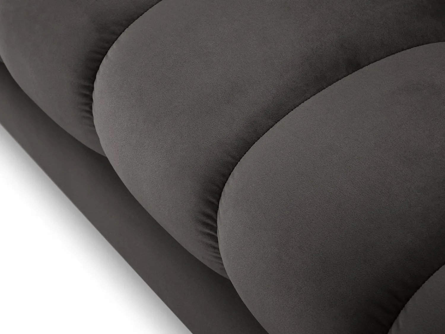 Cosmopolitan Design - Sofá "Bali" 3 lugares em veludo cinza escuro - 177x92x75cm^ Sofá