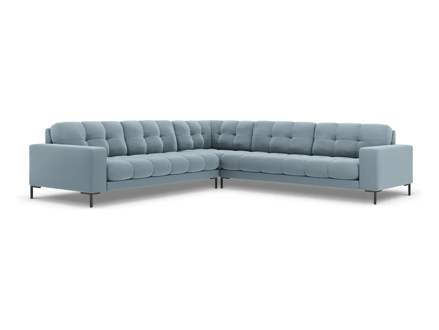Cosmopolitan Design - Sofá de canto simétrico "Bali" 6 lugares em veludo - 256x256x75cm^ Sofá
