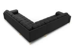 Outlet Cosmopolitan Design - Sofá de canto simétrico "Bali" 6 lugares em tecido estrutural cinza escuro - 256x256x75cm Cinza antracite