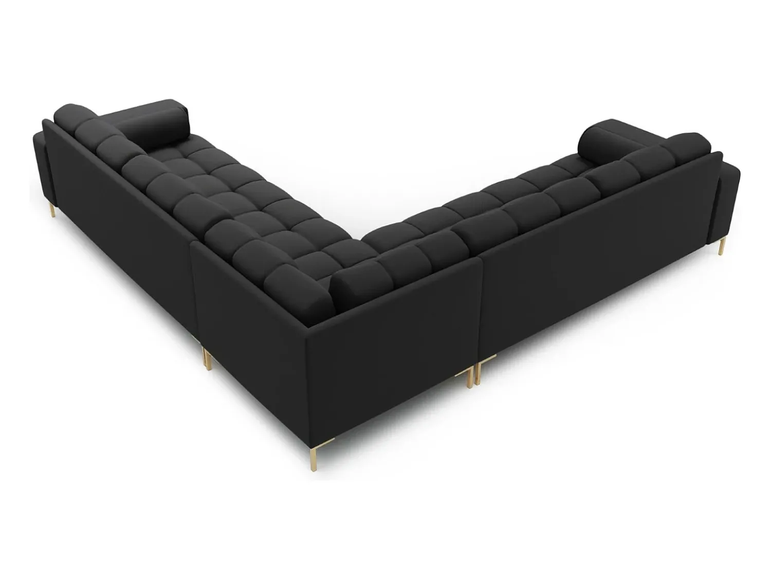 Outlet Cosmopolitan Design - Sofá de canto simétrico "Bali" 6 lugares em tecido estrutural cinza escuro - 256x256x75cm Cinza antracite