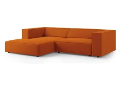 Cosmopolitan Design - Sofá de canto esquerdo "Arendal" 3 lugares em veludo - 224x166x70cm^ Sofá