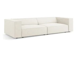 Cosmopolitan Design - Sofá "Arendal" 4 lugares em tecido chenille com efeito canelado - 244x102x70cm^ Sofá