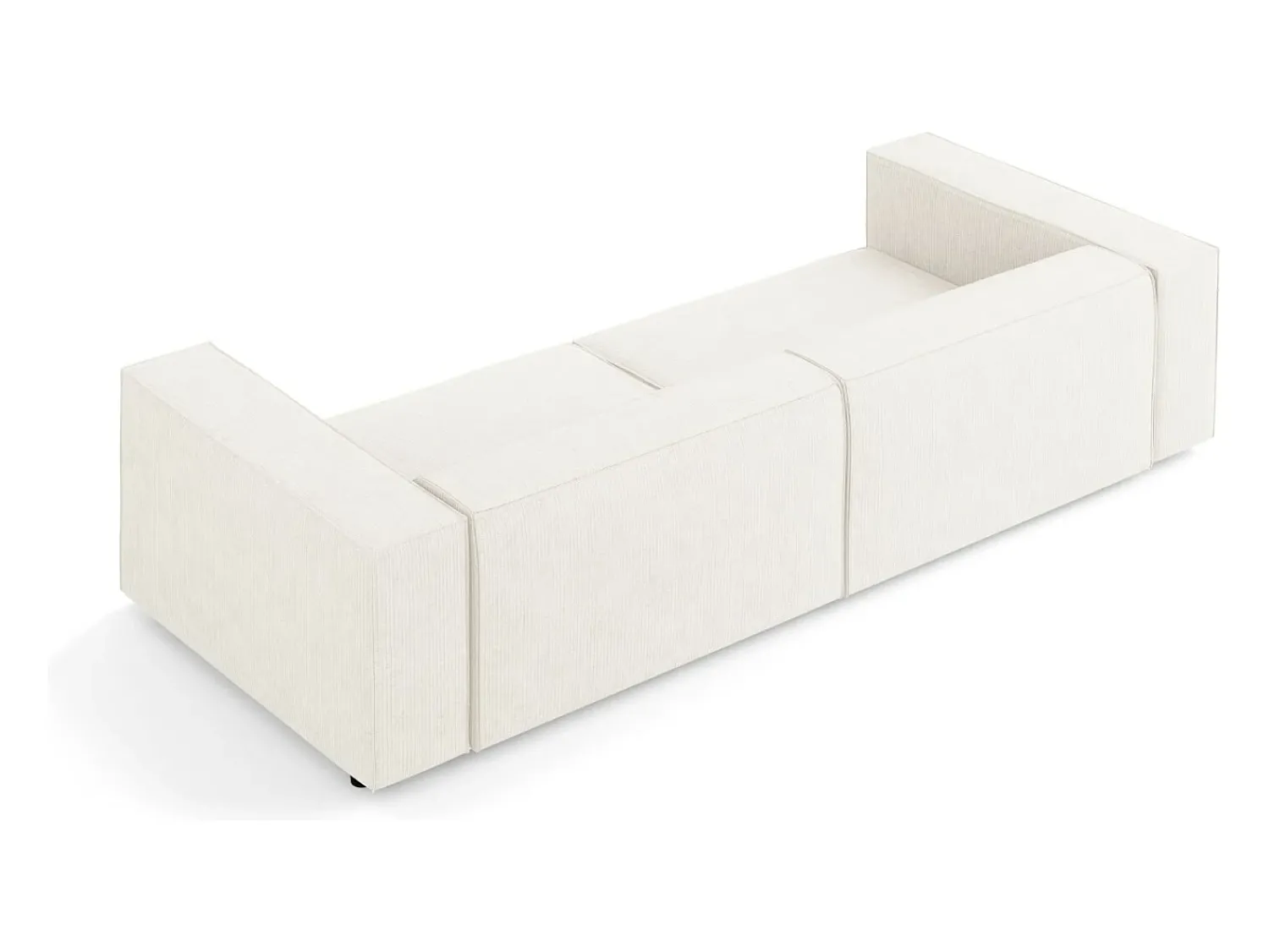 Cosmopolitan Design - Sofá "Arendal" 4 lugares em tecido chenille com efeito canelado - 244x102x70cm^ Sofá