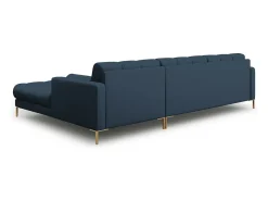 Sofá*Cosmopolitan Design - Sofá de canto direito "Bali" 5 lugares em tecido estrutural - 293x185x75cm Azul