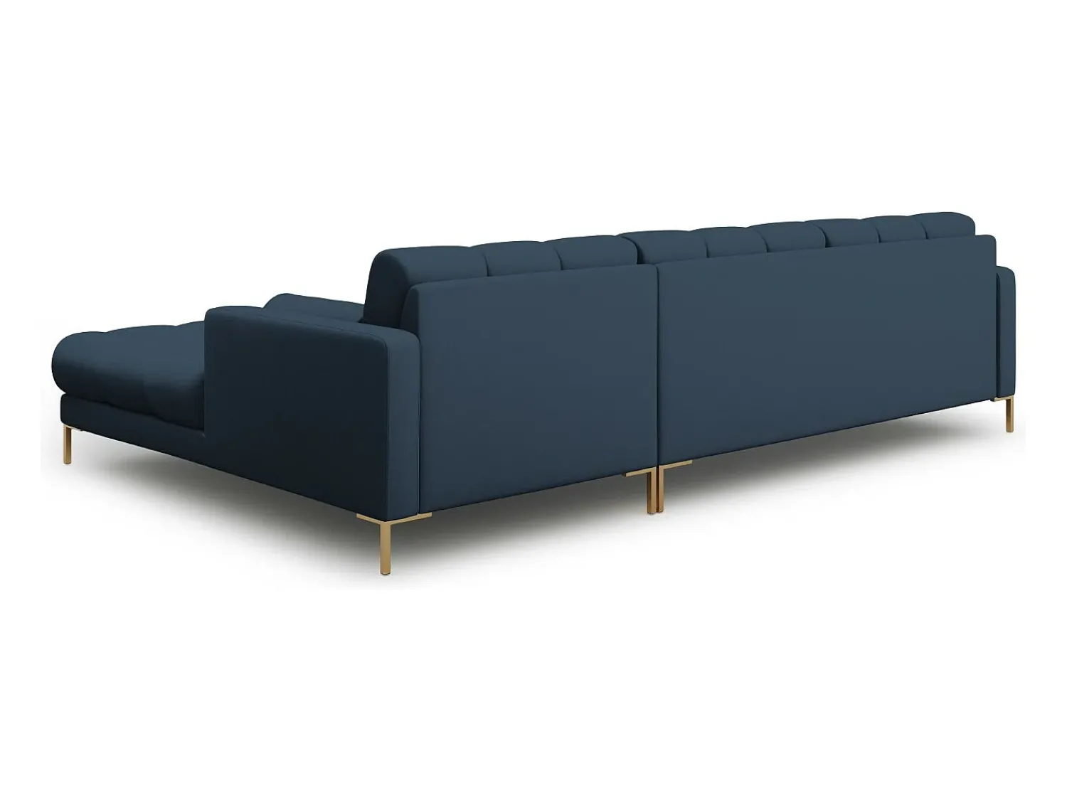 Sofá*Cosmopolitan Design - Sofá de canto direito "Bali" 5 lugares em tecido estrutural - 293x185x75cm Azul