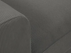 Cosmopolitan Design - Sofá convertível de canto direito com caixa de arrumação "Kyoto" 4 lugares em veludo cotelê cinza - 241x145x88cm Cinzento
