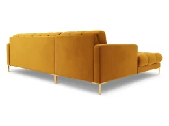 Online Cosmopolitan Design - Sofá de canto esquerdo "Bali" 5 lugares em veludo - 293x185x75cm Amarelo