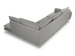 Sofá|Cosmopolitan Design - Sofá de canto direito "Vienna" 6 lugares em tecido bouclé cinza - 275x185x95cm Cinzento