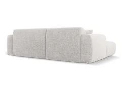 Cosmopolitan Design - Sofá de canto direito "Nolio" 4 lugares em tecido chenille cinza claro - 235x170x72cm^ Sofá
