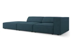 Sofá|Cosmopolitan Design - Sofá esquerdo "Arendal" 4 lugares em tecido chenille com efeito canelado azul marinho - 262x102x70cm Azul esverdeado