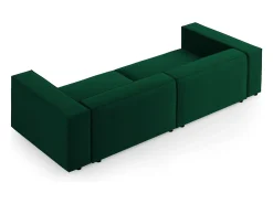 Sofá*Cosmopolitan Design - Sofá "Arendal" 4 lugares em veludo verde garrafa - 244x102x70cm Verde pinho