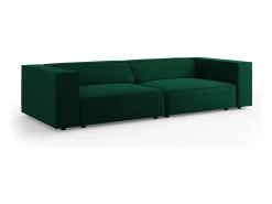 Sofá*Cosmopolitan Design - Sofá "Arendal" 4 lugares em veludo verde garrafa - 244x102x70cm Verde pinho