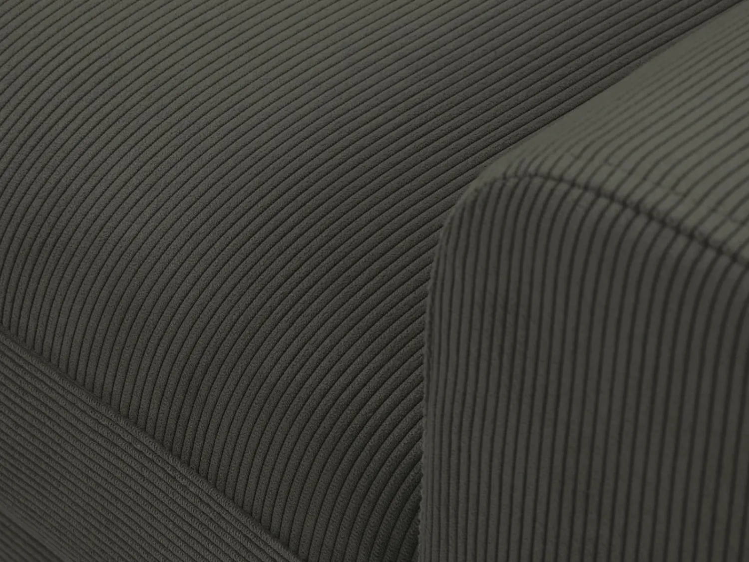 Sofá*Cosmopolitan Design - Sofá convertível de canto esquerdo com caixa de arrumação "Kyoto" 4 lugares em veludo cotelê - 241x145x88cm Preto