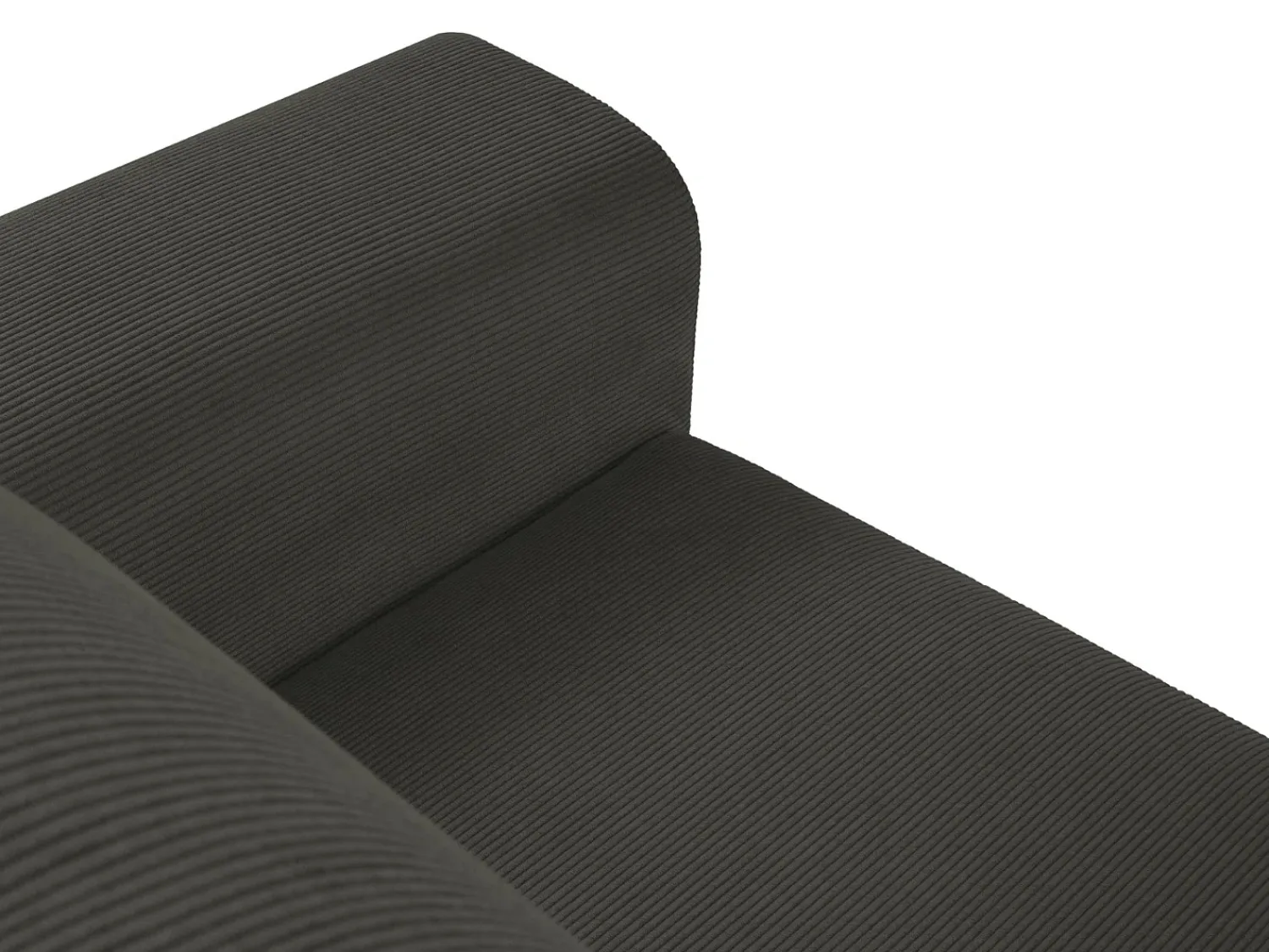 Sofá*Cosmopolitan Design - Sofá convertível de canto esquerdo com caixa de arrumação "Kyoto" 4 lugares em veludo cotelê - 241x145x88cm Preto