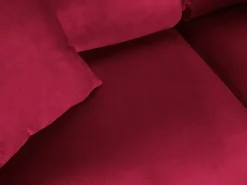 Sofá|Cosmopolitan Design - Sofá convertível de canto direito com caixa de arrumação "Kyoto" 5 lugares em veludo - 243x194x88cm Vermelho