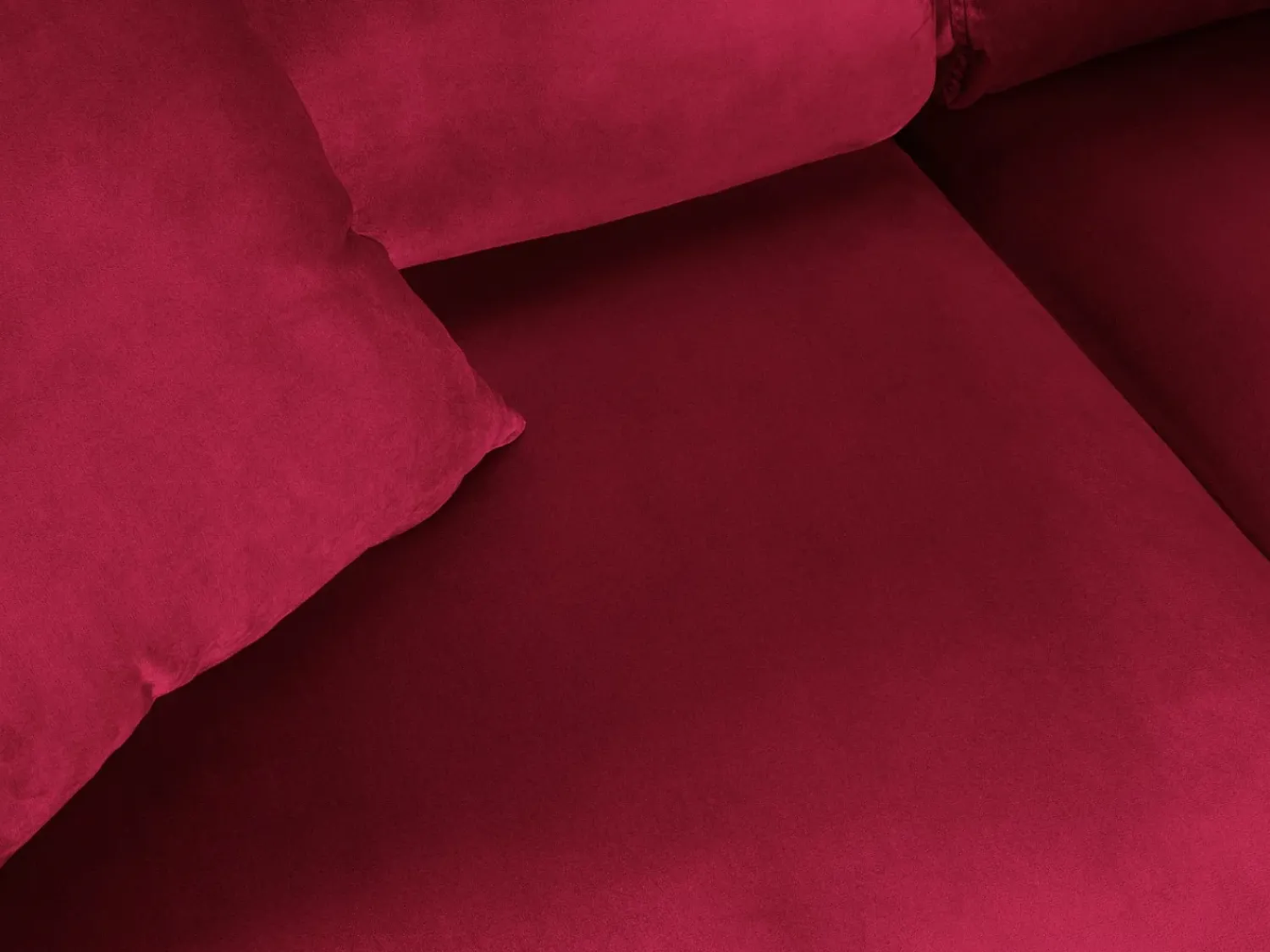 Sofá|Cosmopolitan Design - Sofá convertível de canto direito com caixa de arrumação "Kyoto" 5 lugares em veludo - 243x194x88cm Vermelho