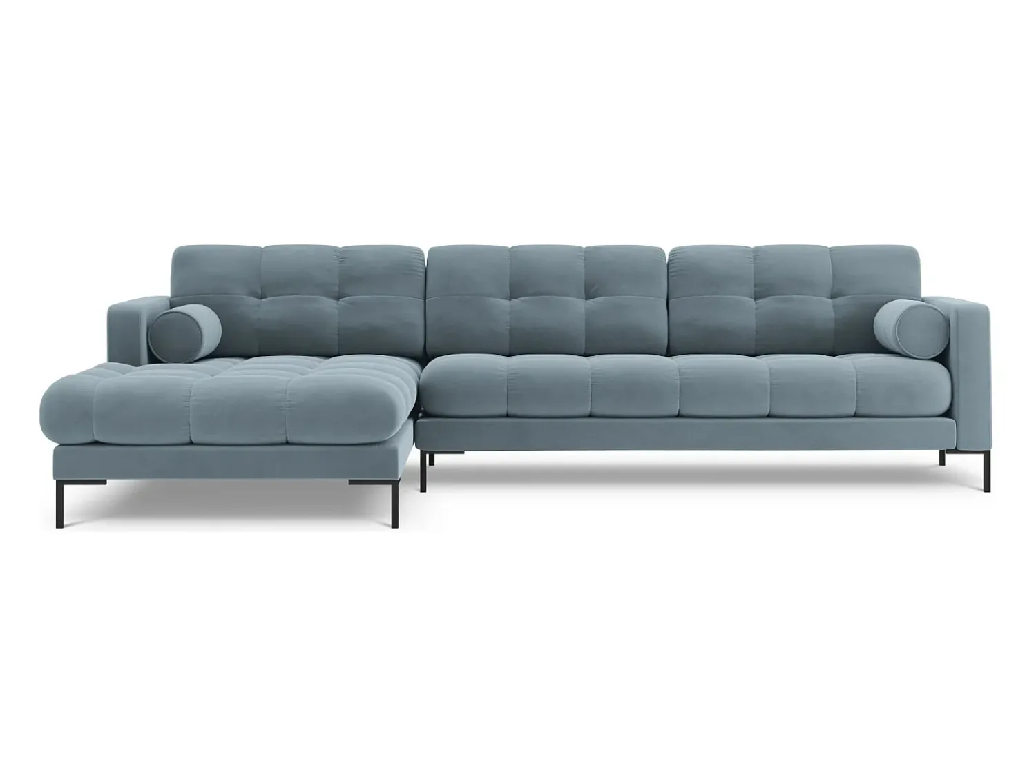 Cosmopolitan Design - Sofá de canto esquerdo "Bali" 5 lugares em veludo - 293x185x75cm^ Sofá
