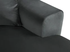 Sofá|Cosmopolitan Design - Sofá panorâmico convertível esquerdo com caixa de arrumação "Kyoto" 7 lugares em veludo cinza escuro - 313x194x88cm Cinza antracite
