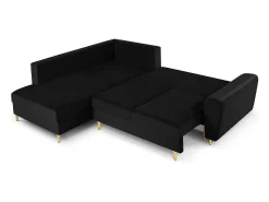 Cosmopolitan Design - Sofá convertível de canto esquerdo com caixa de arrumação "Kyoto" 5 lugares em veludo - 243x194x88cm^ Sofá