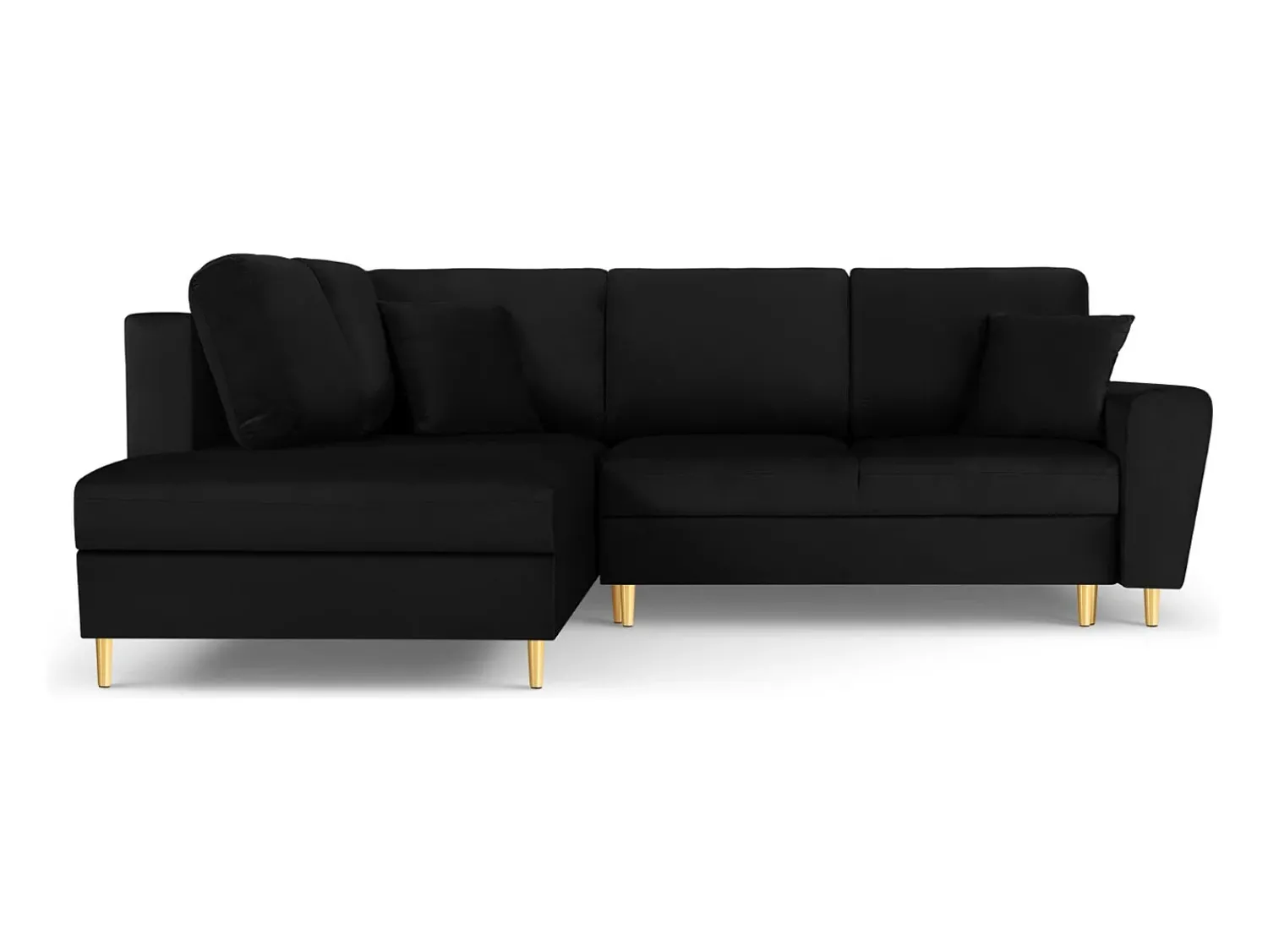 Cosmopolitan Design - Sofá convertível de canto esquerdo com caixa de arrumação "Kyoto" 5 lugares em veludo - 243x194x88cm^ Sofá