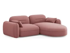 Sofá*Cosmopolitan Design - Sofá modular de canto direito "Sydney" 3 lugares em veludo salmão - 230x165x70cm Rosa claro