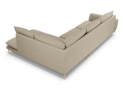Sofá|Cosmopolitan Design - Sofá de canto direito "Vienna" 6 lugares em tecido estrutural - 275x185x95cm Bege