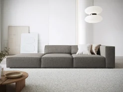 Cosmopolitan Design - Sofá esquerdo "Arendal" 4 lugares em tecido chenille cinza - 262x102x70cm^ Sofá