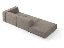 Cosmopolitan Design - Sofá esquerdo "Arendal" 4 lugares em tecido chenille cinza - 262x102x70cm^ Sofá