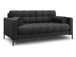 Sofá|Cosmopolitan Design - Sofá "Bali" 2 lugares em tecido estrutural cinza escuro - 152x92x75cm Cinza antracite