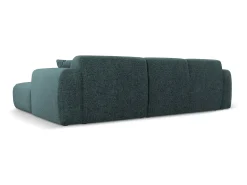 Sofá*Cosmopolitan Design - Sofá de canto esquerdo "Nolio" 4 lugares em tecido chenille petróleo - 260x170x72cm Verde esmeralda