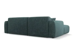 Sofá|Cosmopolitan Design - Sofá de canto direito "Nolio" 4 lugares em tecido chenille petróleo - 235x170x72cm Verde esmeralda