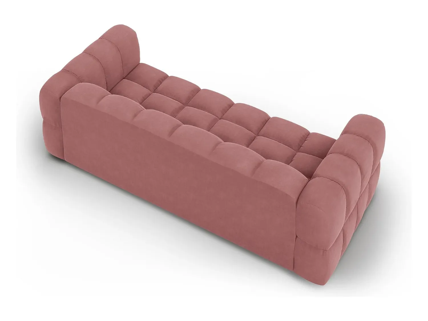 Sofá|Cosmopolitan Design - Sofá modular "Sky" 4 lugares em veludo salmão - 244x102x75cm Rosa claro