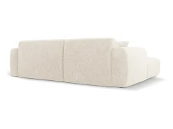 Best Cosmopolitan Design - Sofá de canto direito "Nolio" 4 lugares em tecido chenille claro - 235x170x72cm Bege