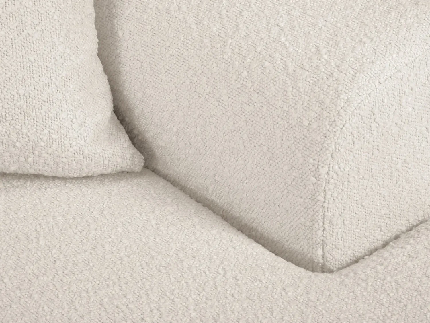 Sale Cosmopolitan Design - Sofá convertível de canto direito com caixa de arrumação "Kyoto" 4 lugares em tecido bouclé - 241x145x88cm Bege