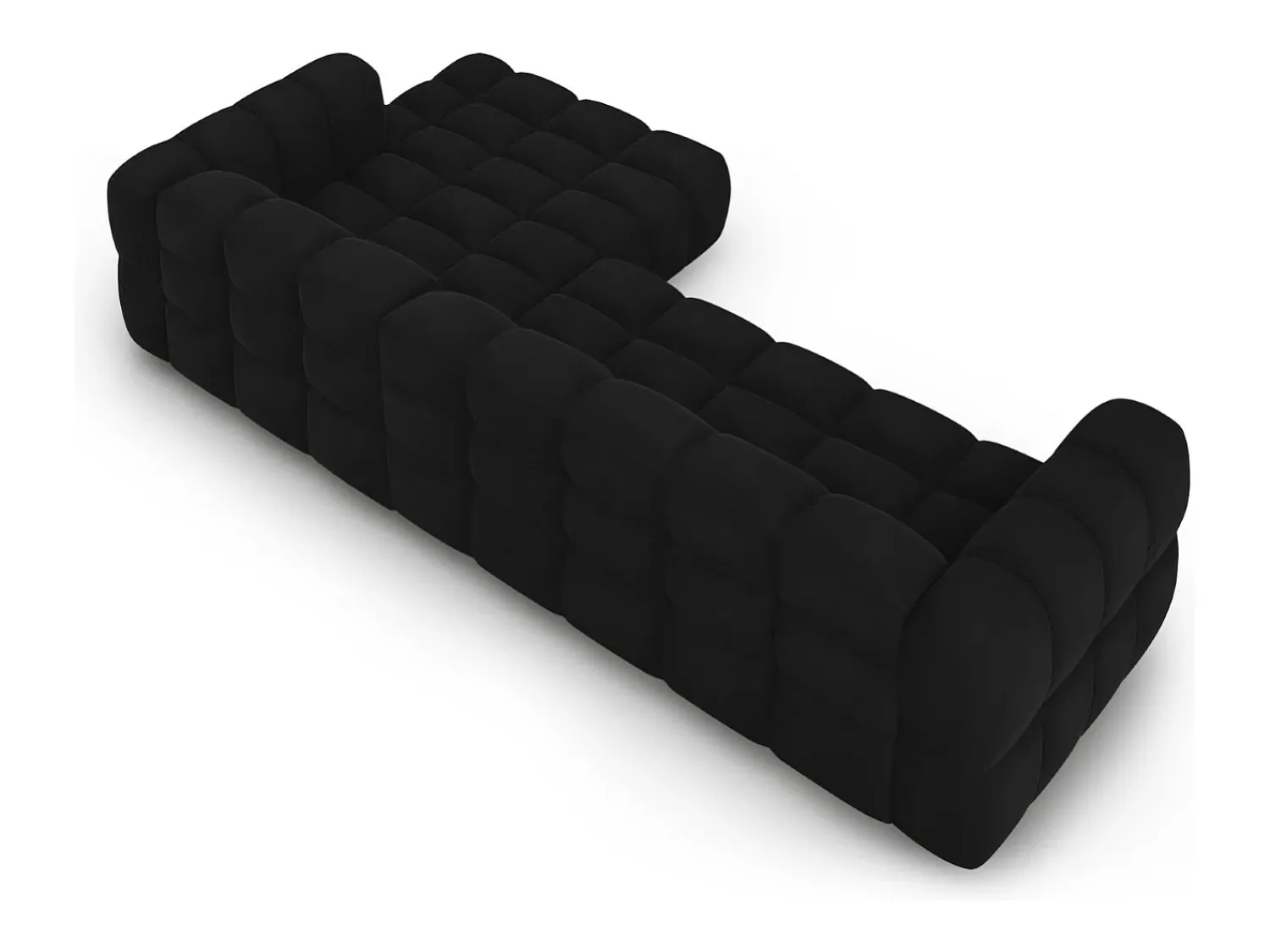 Sofá|Cosmopolitan Design - Sofá modular de canto direito "Sky" 4 lugares em veludo - 300x162x75cm Preto