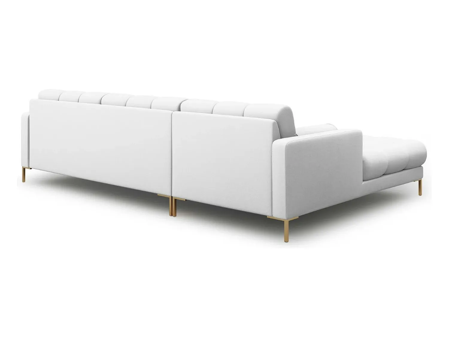 Sofá*Cosmopolitan Design - Sofá de canto esquerdo "Bali" 5 lugares em tecido estrutural cinza claro - 293x185x75cm Cinzento claro