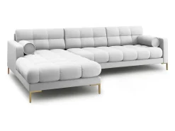 Sofá*Cosmopolitan Design - Sofá de canto esquerdo "Bali" 5 lugares em tecido estrutural cinza claro - 293x185x75cm Cinzento claro